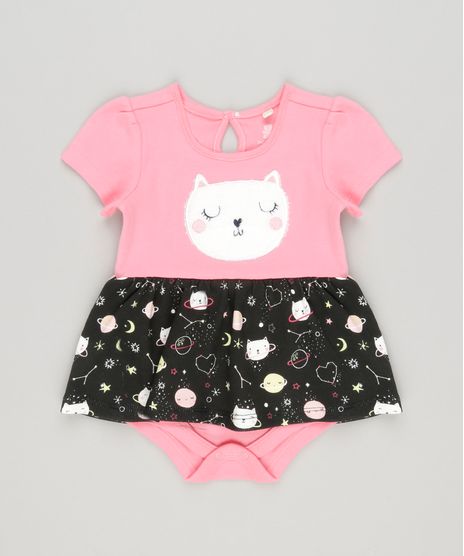 Body-Saia-Gata-com-Estampa-de-Constelacao-Manga-Curta-Decote-Redondo-em-Algodao---Sustentavel-Rosa-8880220-Rosa_1
