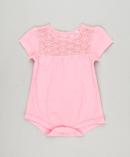 Body-Infantil-com-Renda-Manga-Curta-Decote-Redondo-em-Algodao---Sustentavel-Rosa-8880206-Rosa_1