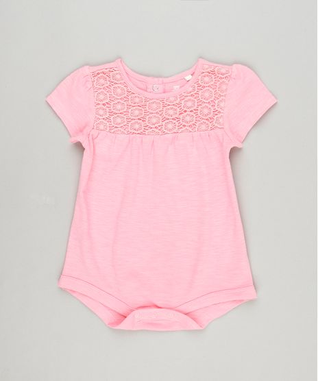 Body-Infantil-com-Renda-Manga-Curta-Decote-Redondo-em-Algodao---Sustentavel-Rosa-8880206-Rosa_1