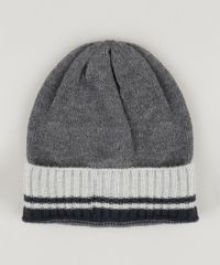 Gorro-Infantil-em-Trico-Barra-Dobrada-Cinza-Mescla-Escuro-8865067-Cinza_Mescla_Escuro_1