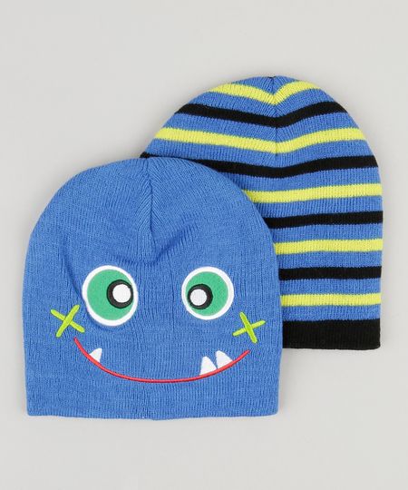 Kit-de-2-Gorros-Infantis-Azul-Royal-8865076-Azul_Royal_1