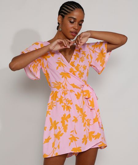 Macaquinho-Feminino-Manga-Curta-Transpassado-Estampado-Floral-Decote-V-Rosa-9979215-Rosa_1