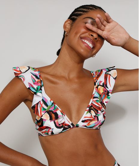 Biquini-Top-com-Bojo-Removivel-Estampado-de-Tucano-e-Babado-Protecao-UV50--Branco-9972254-Branco_1