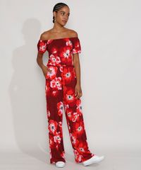 Blusa-Feminina-Ombro-a-Ombro-Estampada-Floral-Manga-Curta-Vermelha-Escuro-9976185-Vermelho_Escuro_3