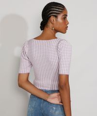 Blusa-de-Trico-Feminina-Manga-Bufante-Cropped-Estampada-Xadrez-Vichy-Decote-V-Lilas-9978203-Lilas_2