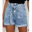Short-Jeans-Feminino-Cintura-Alta-Clochard-Marmorizado-com-Botoes-e-Faixa-para-Amarrar-Azul-Claro-9983325-Azul_Claro_1