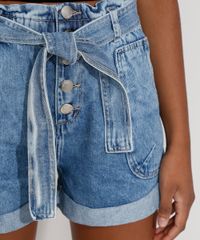 Short-Jeans-Feminino-Cintura-Alta-Clochard-Marmorizado-com-Botoes-e-Faixa-para-Amarrar-Azul-Claro-9983325-Azul_Claro_6
