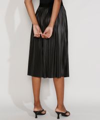 Saia-Feminina-Midi-Plissada-Resinada-Preta-9975434-Preto_2