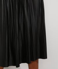 Saia-Feminina-Midi-Plissada-Resinada-Preta-9975434-Preto_4