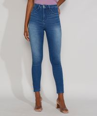 Calca-Jeans-Feminina-Cintura-Alta-Sawary-Super-Skinny-360-Azul-Medio-9980188-Azul_Medio_1