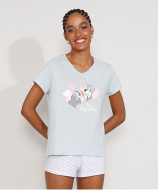 Pijama-Feminino-Manga-Curta-A-Dama-e-o-Vagabundo-com-Estampa-de-Coracao-Cinza-Mescla-9973666-Cinza_Mescla_1