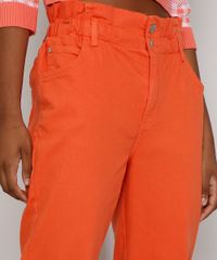 Calca-de-Sarja-Feminina-Jogger-Mom-Cintura-Super-Alta-Laranja-9977050-Laranja_4