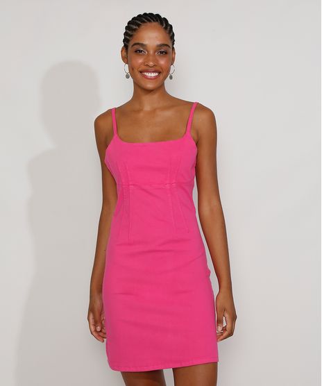 Vestido-de-Sarja-Feminino-Curto-Alca-Fina-Pink-9977222-Pink_1