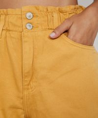 Short-de-Sarja-Feminino-Mom-Clochard-Cintura-Super-Alta-com-Barra-Dobrada-Mostarda-9978200-Mostarda_6