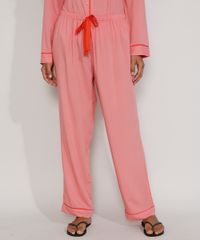 Calca-de-Pijama-Feminina-com-Vivo-Contrastante-e-Laco-Rosa-9975183-Rosa_1