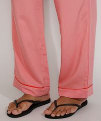 Calca-de-Pijama-Feminina-com-Vivo-Contrastante-e-Laco-Rosa-9975183-Rosa_5