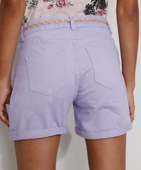 Short-de-Sarja-Feminino-Midi-Cintura-Alta-com-Cinto-e-Barra-Dobrada-Lilas-9976461-Lilas_2