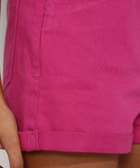 Short-de-Sarja-Feminino-Mom-Cintura-Super-Alta-com-Cinto-e-Barra-Dobrada-Rosa-Escuro-9981855-Rosa_Escuro_6
