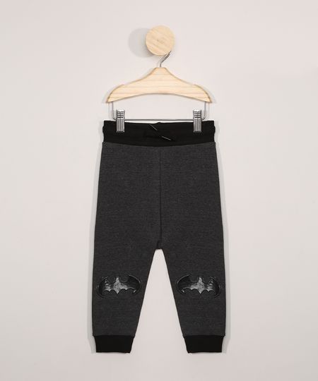 Calca-de-Moletom-Infantil-Batman-Cinza-Mescla-Escuro-9977337-Cinza_Mescla_Escuro_1