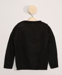 Cardigan-de-Trico-Infantil-Estrelas-Preto-9978849-Preto_2