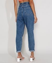 Calca-Jeans-Feminina-Baggy-Cintura-Super-Alta-com-Cinto-Tartaruga-Azul-Medio-9981897-Azul_Medio_2