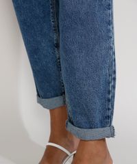 Calca-Jeans-Feminina-Baggy-Cintura-Super-Alta-com-Cinto-Tartaruga-Azul-Medio-9981897-Azul_Medio_5