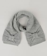 Kit-Infantil-de-Gorro---Luva---Cachecol-em-Trico-com-Lacos-Cinza-Mescla-8864992-Cinza_Mescla_2