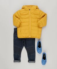 Jaqueta-Infantil-Puffer-com-Capuz-e-Forro-em-Fleece-Amarelo-Escuro-8845831-Amarelo_Escuro_3