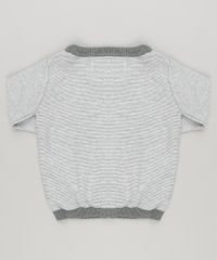 Cardigan-Infantil-Listrado-Decote-V-Manga-Longa-em-Trico-de-Algodao---Sustentavel-Cinza-Mescla-8909665-Cinza_Mescla_2
