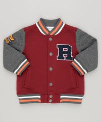 Jaqueta-Infantil-Bomber-College-em-Moletom-com-Bolsos-Vinho-8855411-Vinho_1