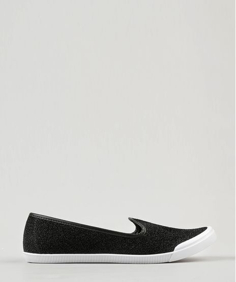 Tenis-Feminino-Slip-On-Moleca-com-Lurex-Preto-9165438-Preto_1