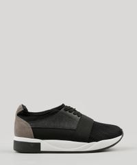 Tenis-Feminino-Vizzano-com-Elastico-e-Suede-Preto-9164035-Preto_1