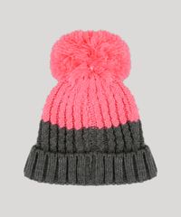 Kit-de-Gorro-Infantil-com-Barra-Dobrada-e-Pompom---Luva---Cachecol-Listrado-em-Trico-Rosa-Escuro-8864978-Rosa_Escuro_3