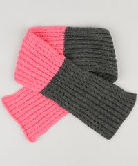 Kit-de-Gorro-Infantil-com-Barra-Dobrada-e-Pompom---Luva---Cachecol-Listrado-em-Trico-Rosa-Escuro-8864978-Rosa_Escuro_4