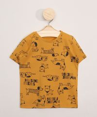 Camiseta-Infantil-Manga-Curta-Estampada-de-Cachorrinhos-Amarela-9975776-Amarelo_1