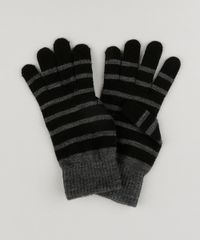 Luva-Masculina-de-Inverno-Listrada-em-Trico-Preta-8905861-Preto_1