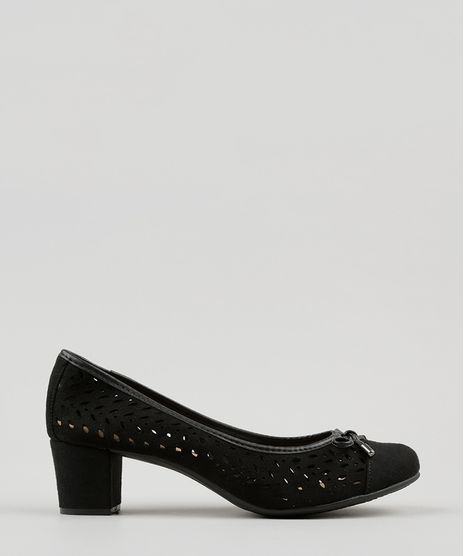 Scarpin-Feminino-Salto-Baixo-Beira-Rio-em-Suede-com-Laser-Cut-e-Laco-Preto-9175213-Preto_1