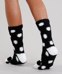 Kit-de-2-Meias-Femininas-de-Inverno-Felpuda-Estampadas-Panda-Preto-8966661-Preto_2