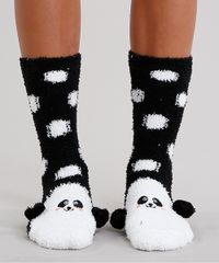Kit-de-2-Meias-Femininas-de-Inverno-Felpuda-Estampadas-Panda-Preto-8966661-Preto_4