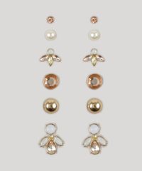Kit-de-6-Brincos-Femininos-com-Pedraria-Dourado-8839813-Dourado_1