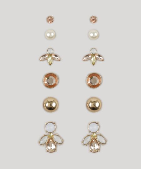 Kit-de-6-Brincos-Femininos-com-Pedraria-Dourado-8839813-Dourado_1