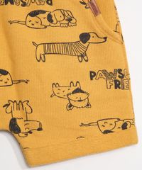 Bermuda-de-Moletom-Infantil-Estampada-Cachorrinhos-Amarelo-9976885-Amarelo_4