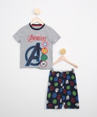 Pijama-Infantil-Manga-Curta-Os-Vingadores-Cinza-Mescla-9966393-Cinza_Mescla_1