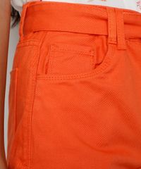 Short-de-Sarja-Feminino-Mom-Cintura-Super-Alta-com-Cinto-e-Barra-Dobrada-Laranja-9981853-Laranja_4