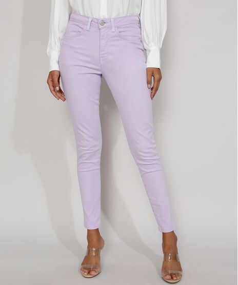 Calca-de-Sarja-Feminina-Super-Skinny-Cintura-Alta-Lilas-9977354-Lilas_1
