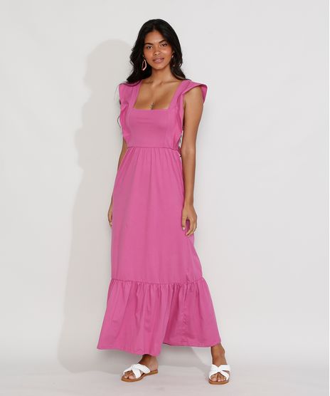 Vestido-Feminino-Longo-com-Recorte-e-Babado-na-Alca-Roxo-9981656-Roxo_1