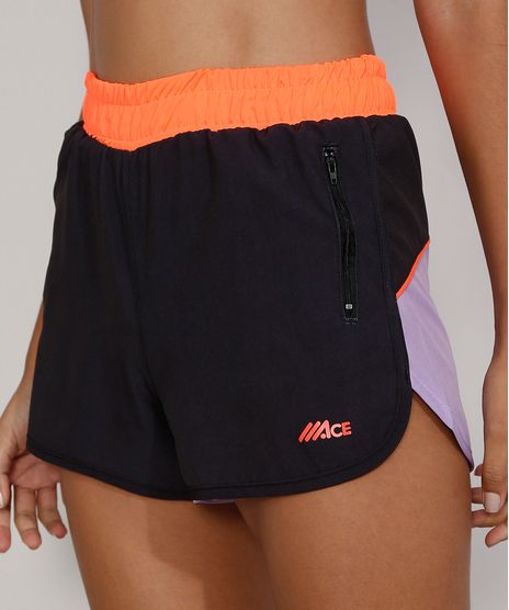 Short-Feminino-Esportivo-Ace-Running-Color-Block-com-Bolsos-de-Ziper-Preto-9976854-Preto_1