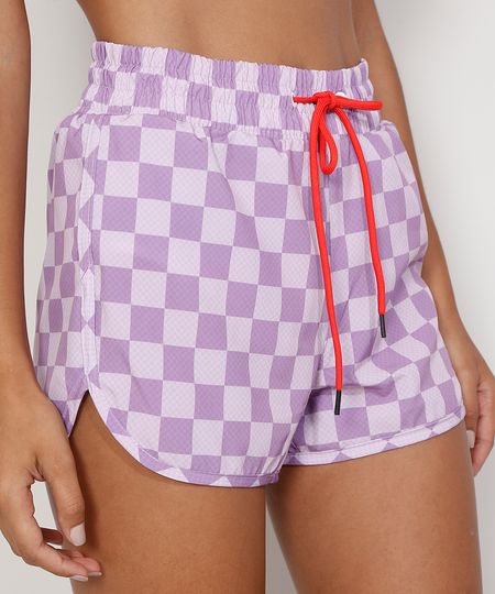 Short-Feminino-Esportivo-Ace-Running-Estampado-Quadriculado-com-Cordao-Lilas-9976856-Lilas_1 Short-Feminino-Esportivo-Ace-Running-Estampado-Quadriculado-com-Cordao-Lilas-9976856-Lilas_1
