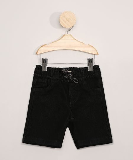Short-Jeans-Infantil-com-Cordao-Preto-9979271-Preto_1 Short-Jeans-Infantil-com-Cordao-Preto-9979271-Preto_1