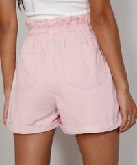 Short-de-Sarja-Feminino-Clochard-Cintura-Super-Alta-com-Cordao-Rosa-Claro-9981704-Rosa_Claro_2